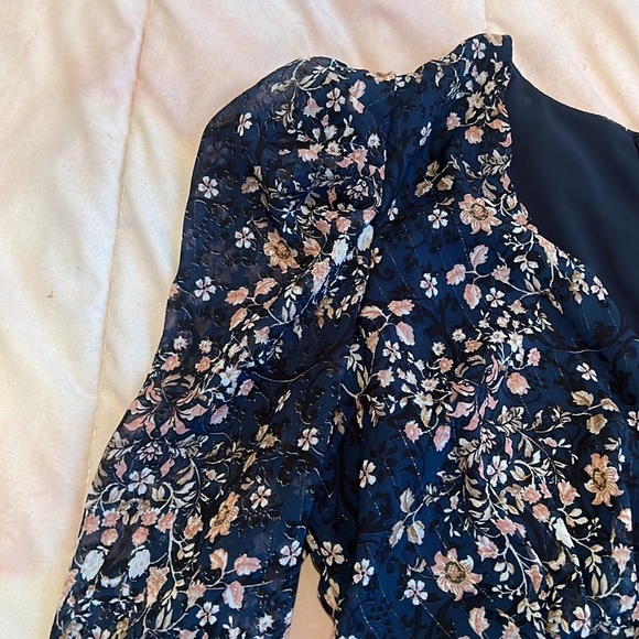 AQUA NAVY FLORAL MINI DRESS - Picture 4 of 10